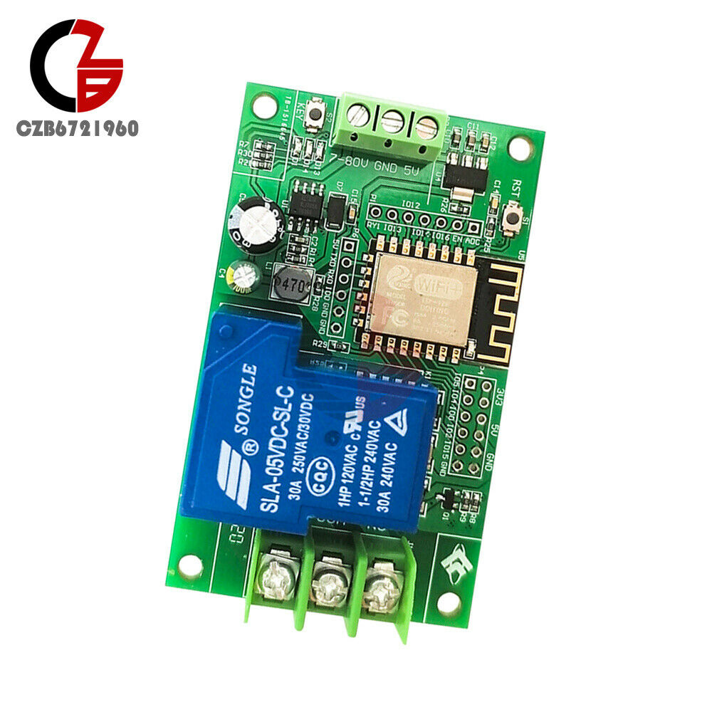 ESP8266 5V 7- 80V 30A WIFI 1/2 Channels Relay Module ESP-12F Development Board