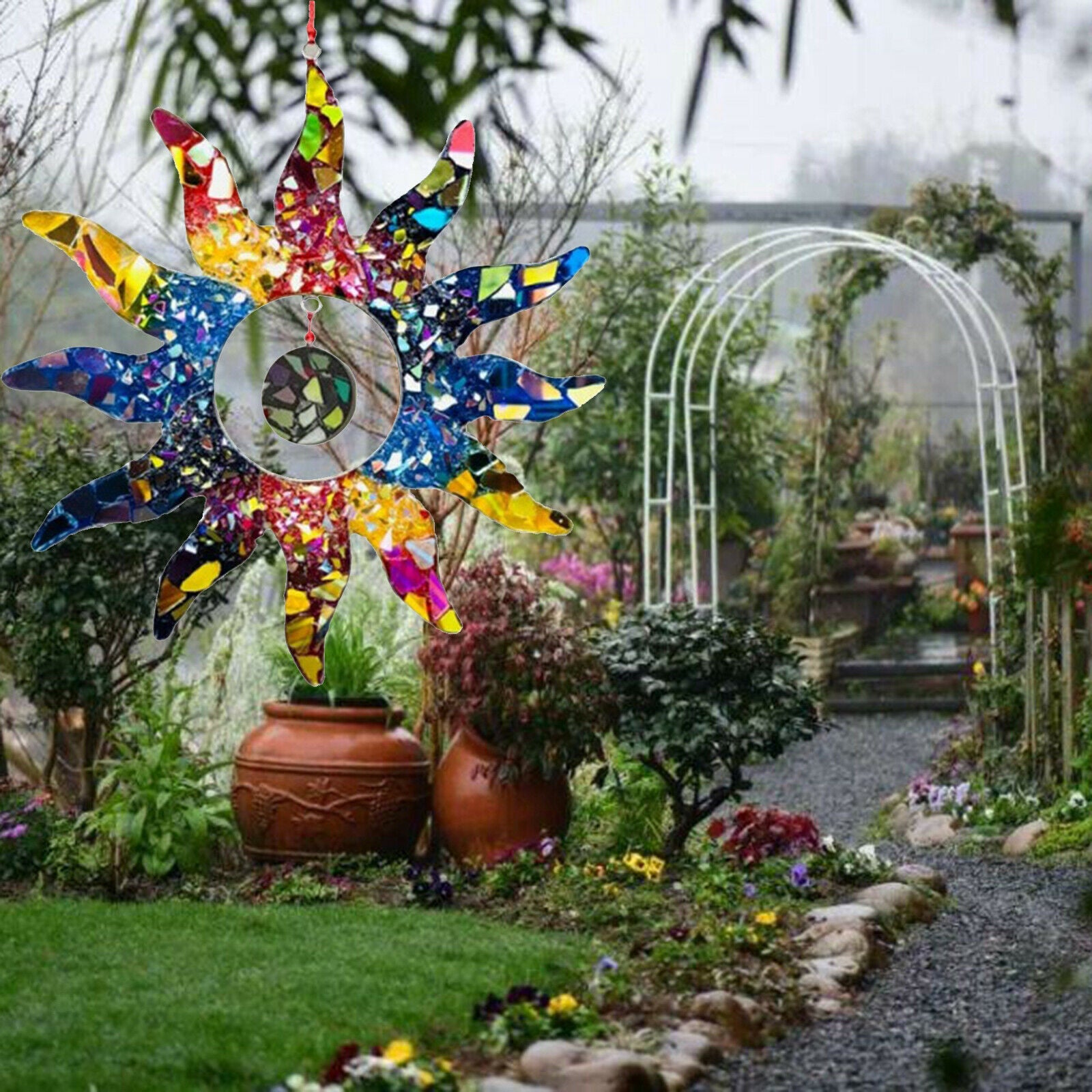 Suncatcher Handmade Glass Hanging Ornament Balcony Wall Yard Hangings Decor