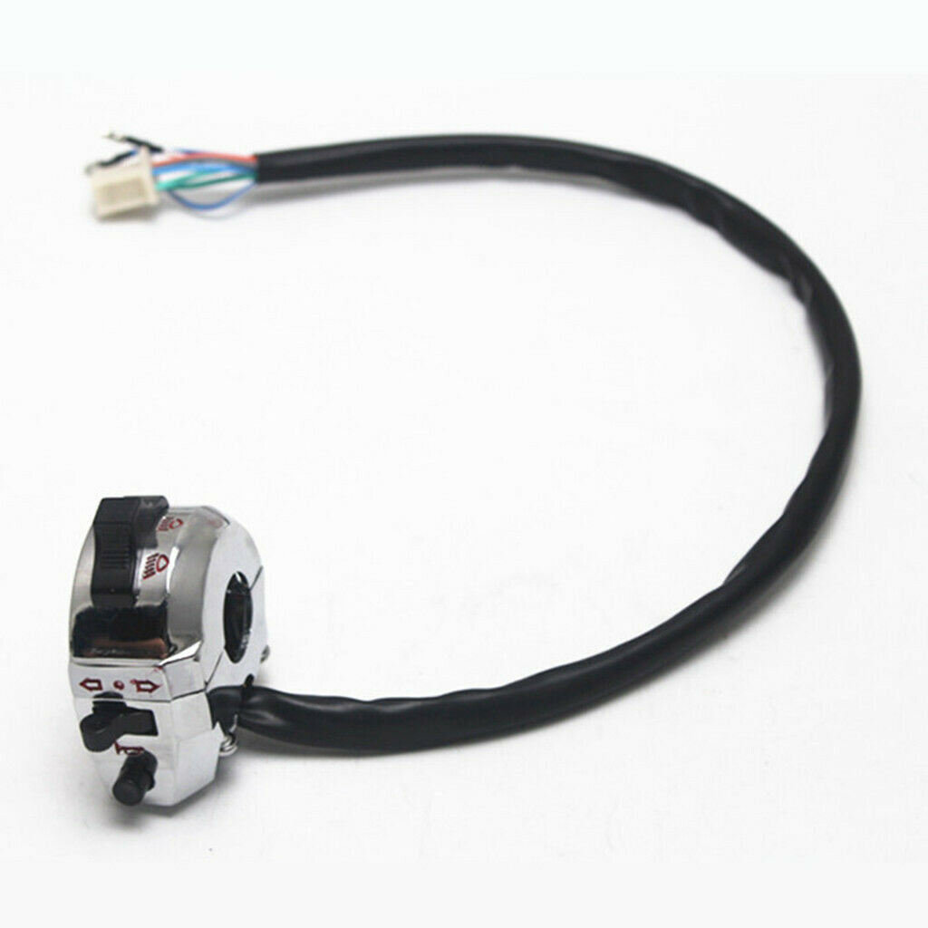 22mm Motorcycle Handlebar Switch Control High/Low Beam Turn Signal Horn Left