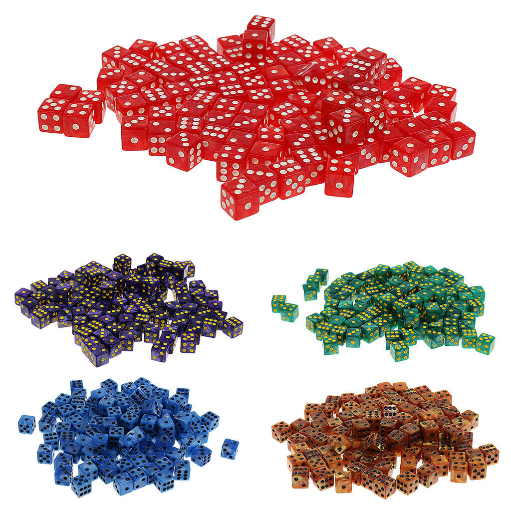 100PCS  6-sided Dice Spot Dice 14mm for Board Games, Party Games Dice Blue
