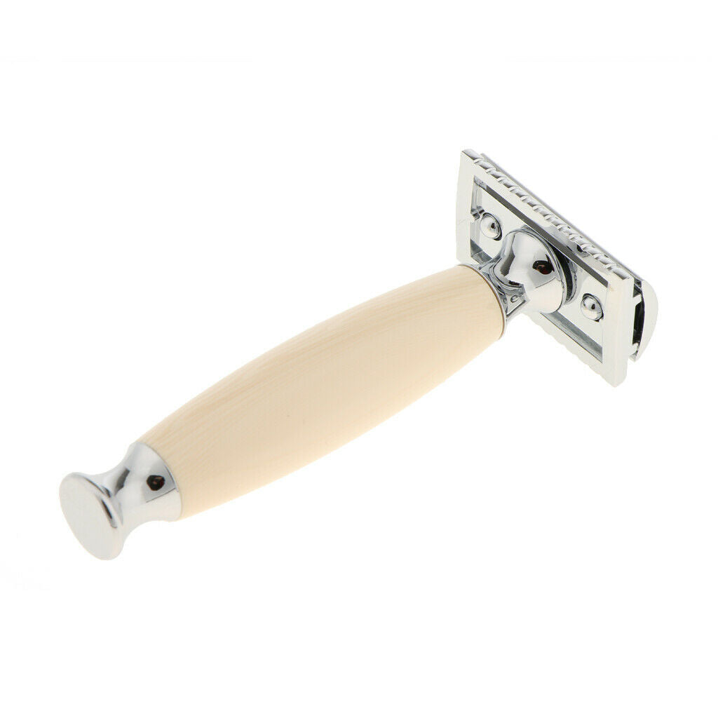 Men's Double Edge Safety Shaving Razor Alloy Classic Shaver Wooden Handle#4