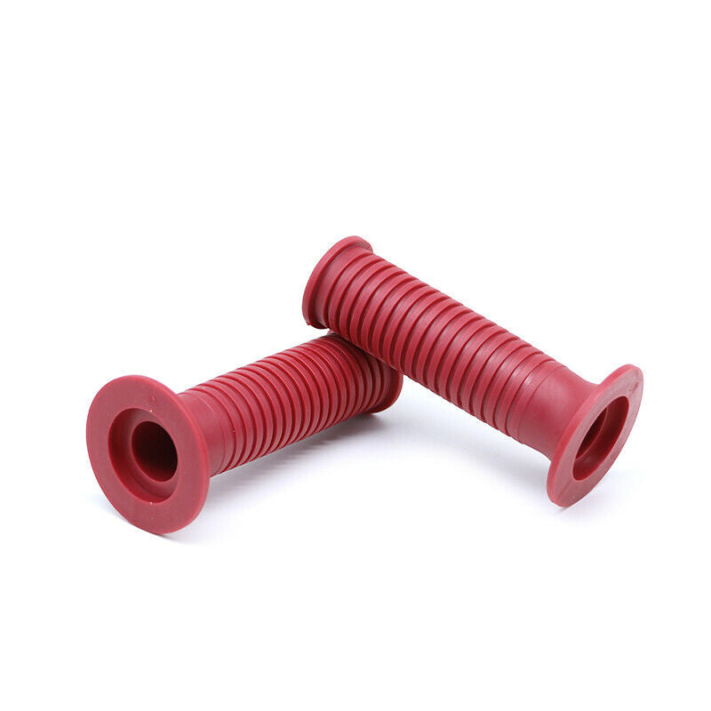 1" 25mm Retro Cafe Racer Universal Red Rubber Anti-slip Handle Hand Grips Bobber
