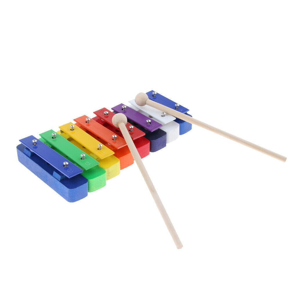 Novelty Wood Children Hand Percussion Toys Colorful 8-notes Xylophone Sound