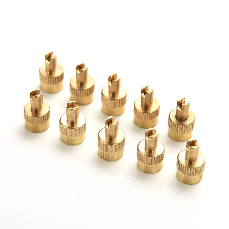 10pcs Chrome Metal Slotted Head Valve Stem Caps With Core Remover Tool Ca.l8