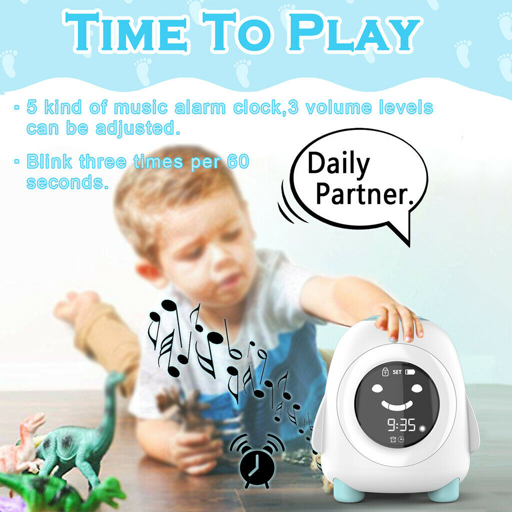 Digital Kids Alarm Clock Toddlers Sleep Trainer Nightlight Wake up Light