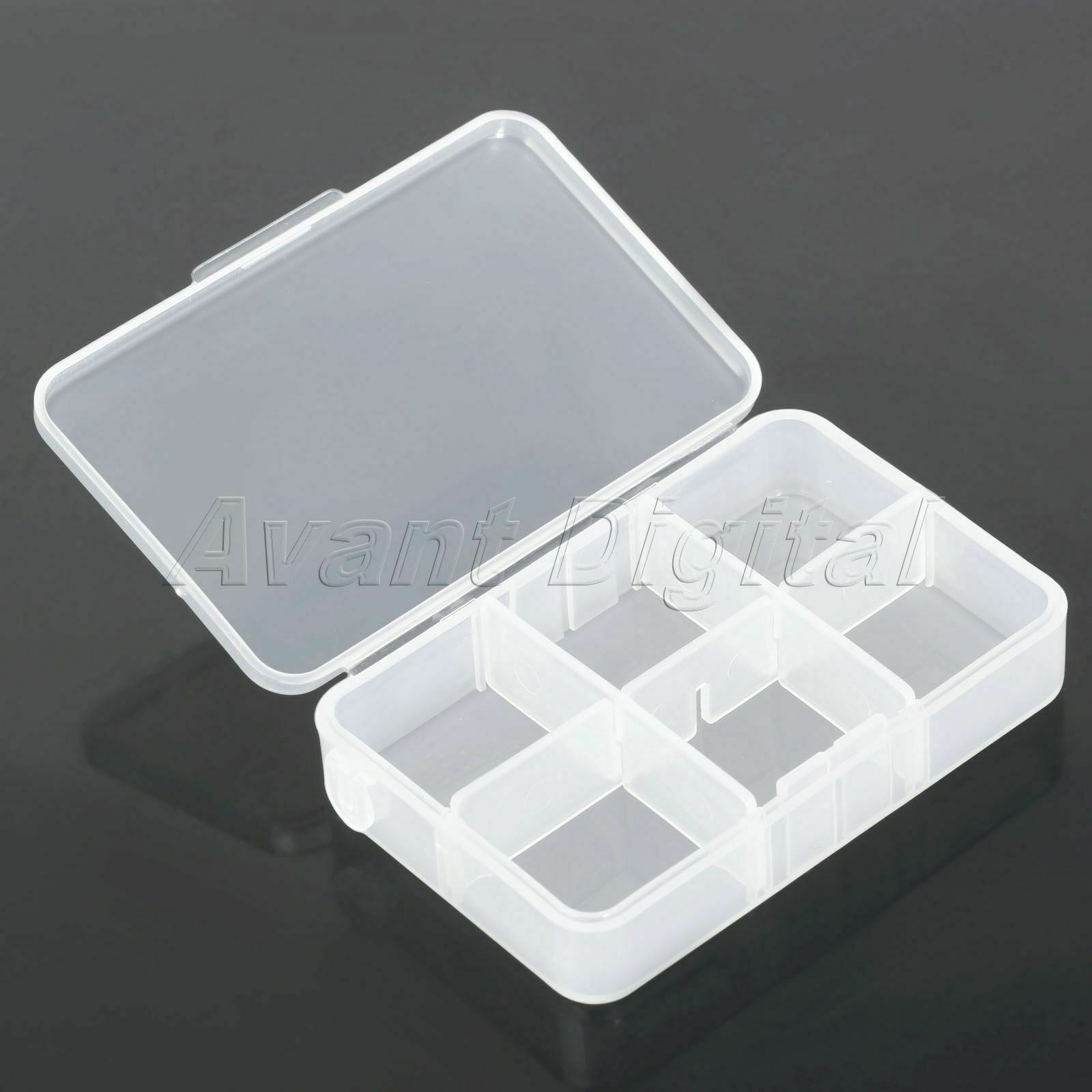 Clear Pocket Storage Box Pill Medicine Case Container Portable Organizer 6 Slots