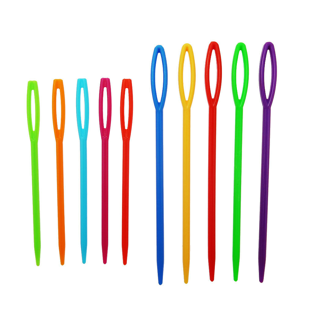 200 x Plastic Big Eye Weaving Needles Stitching Needles for Kids DIY Crafts