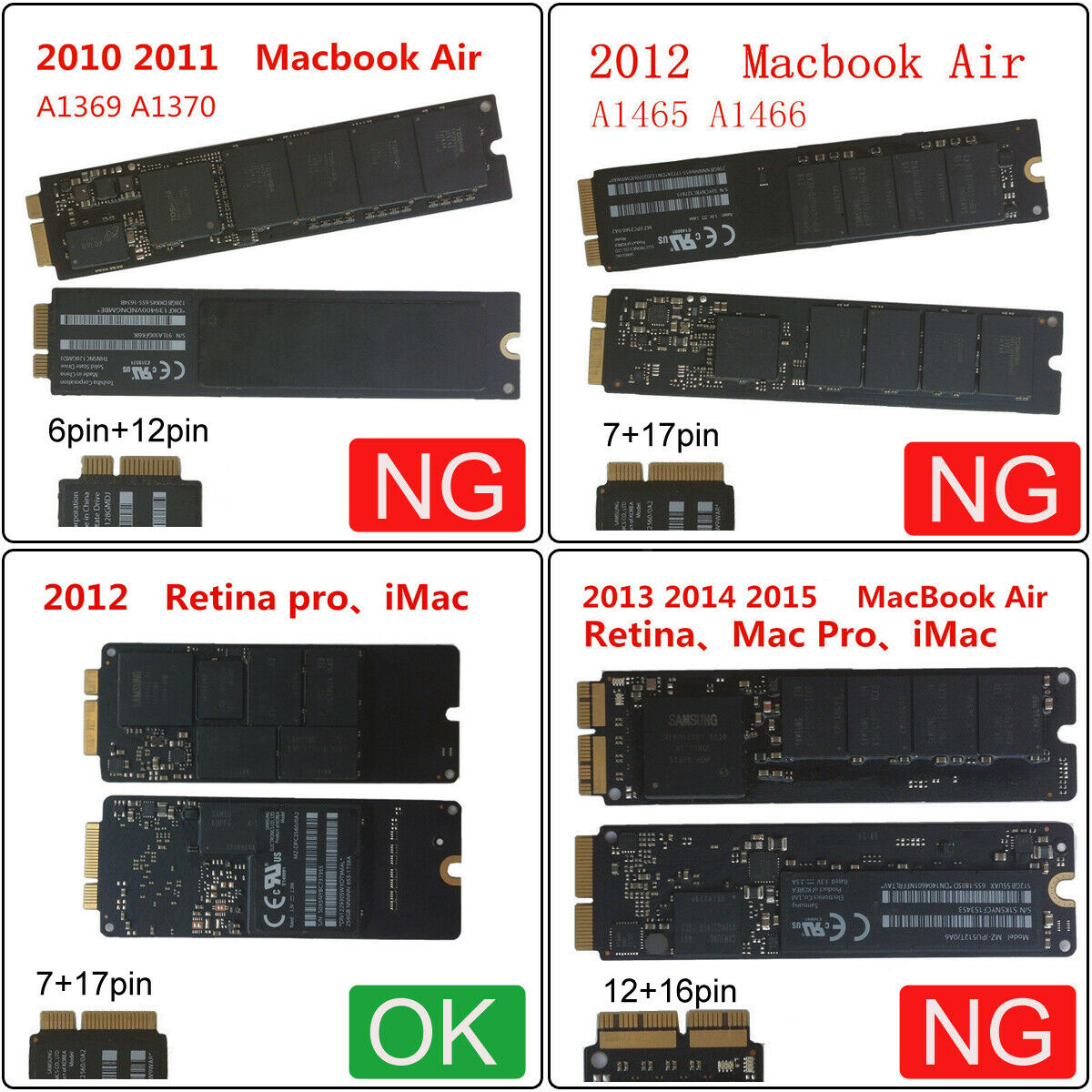 2.5" SATA 22pin to Macbook 2012 Retina Pro A1425 A1398 MC975 17+7pin SSD Case
