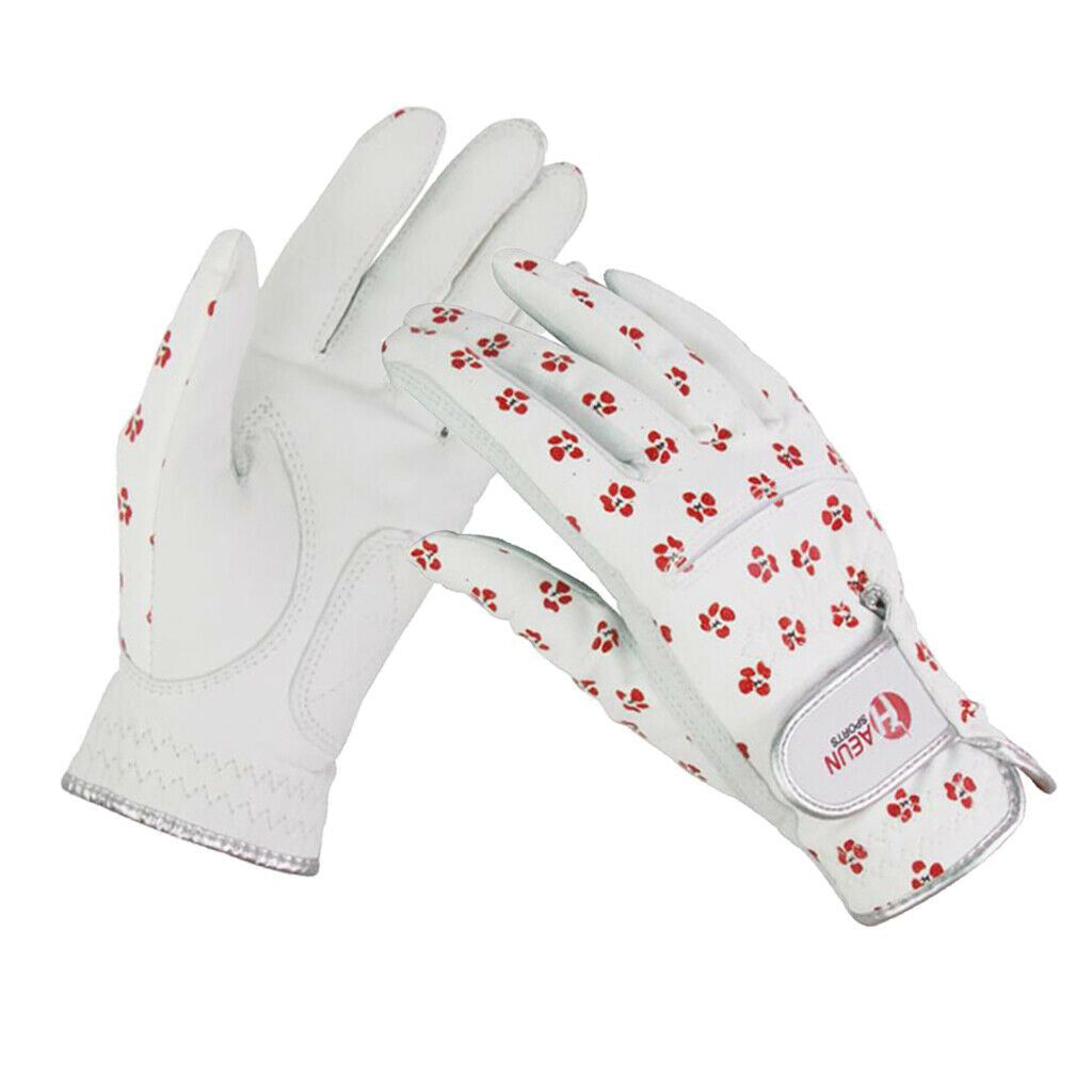 1 Pair Women Breathable Golf Gloves Left Right Hand Glove Pure Sheepskin