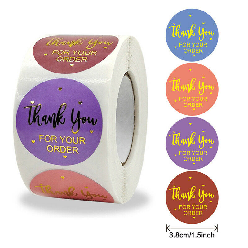 500pcs/set 1.5inch Thank You For Your Order Stickers For Wedding Label St.l8