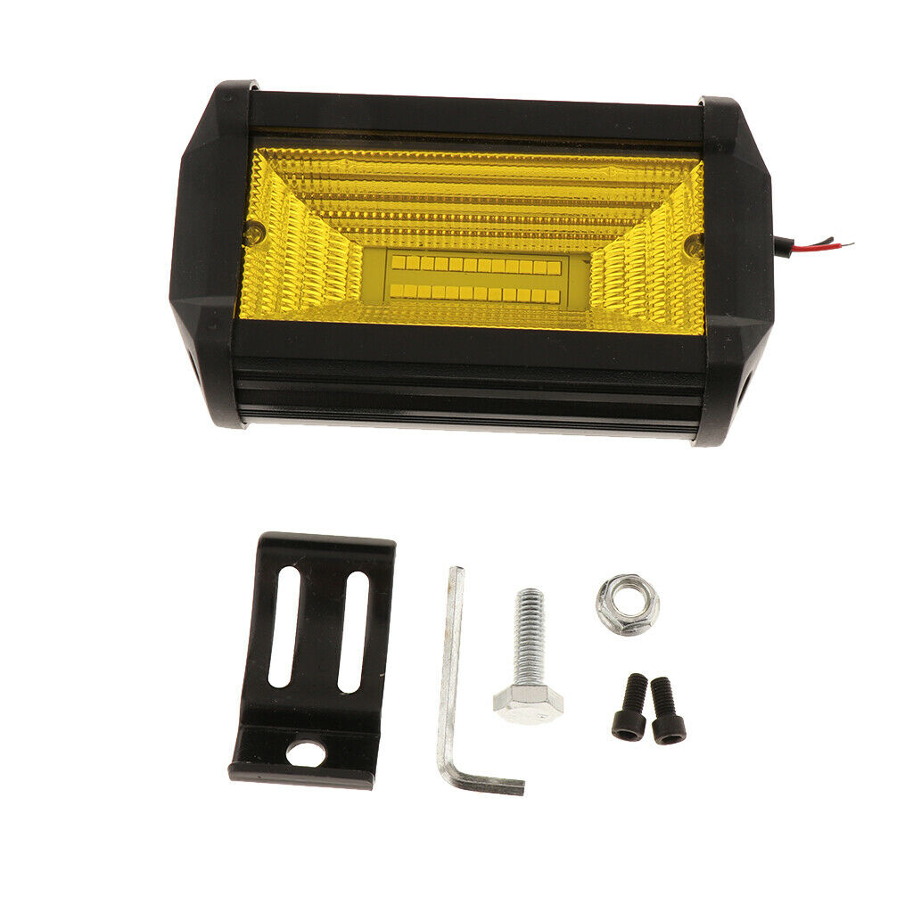 Auto LED Dual-Row Working Light 72w Car Roof Spotlights Flood - Yellow Light