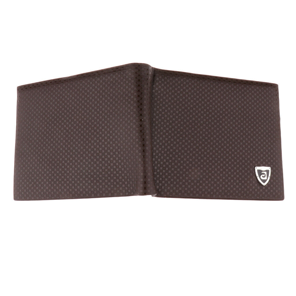 Mens Short Circular PU Leather Cash Card Holder Purse Clutch Wallet Coffee