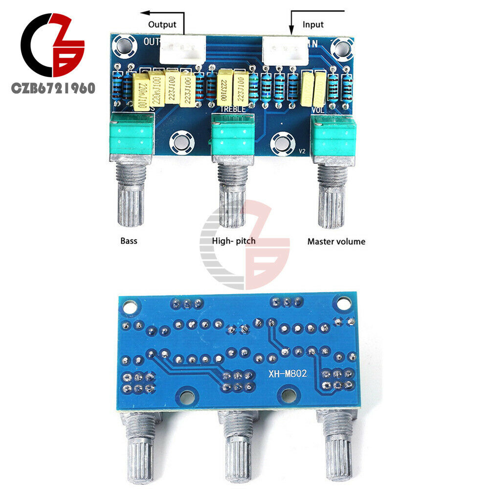 1PC XH-M802 Passive Tone Volume Bass Treble Preamplifier Speaker Control Board