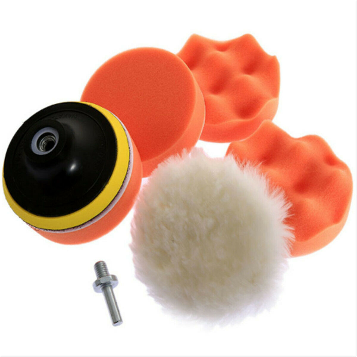 7pcs 4 Inch Polishing Waxing Pad Sponge Buff Buffing Kit Set Car Polisher Tools