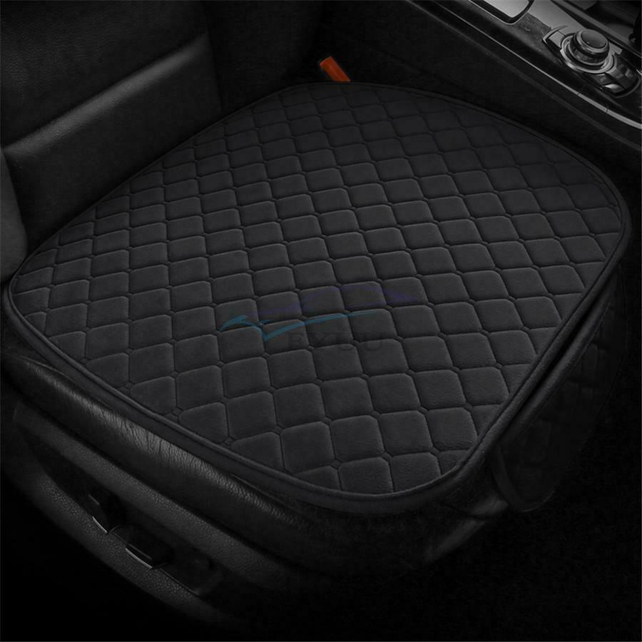 1x Winter Warm Short Plush Car Front Seat Cover Protective Cover Black Universal