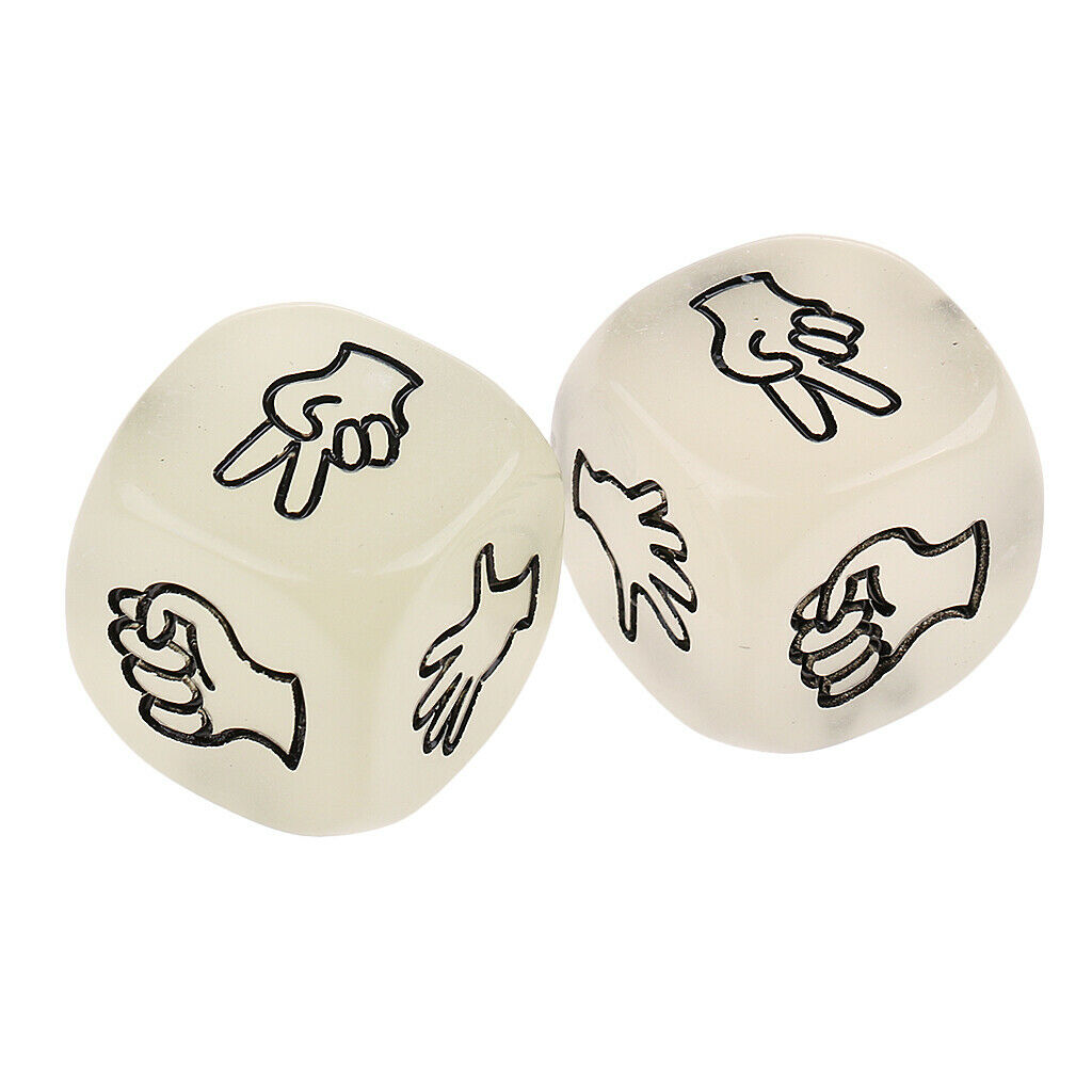 2Pcs Funny Dice Rock-Paper-Scissors for Board Game Dices Set for D&D RPG MTG