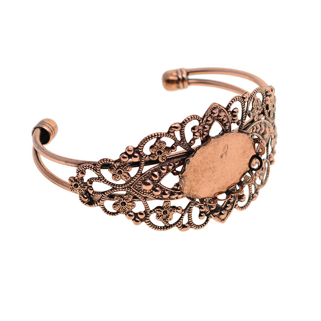 2pcs/lot 25.4mm Copper Blank Base Cuff Bangle Tray Fit Cabochon Bracelet DIY