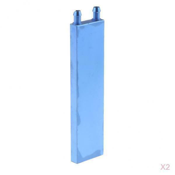 2Pieces Aluminum Water Cooling Blocks for Cpu Heatsink Cooler 40x160mm -Blue