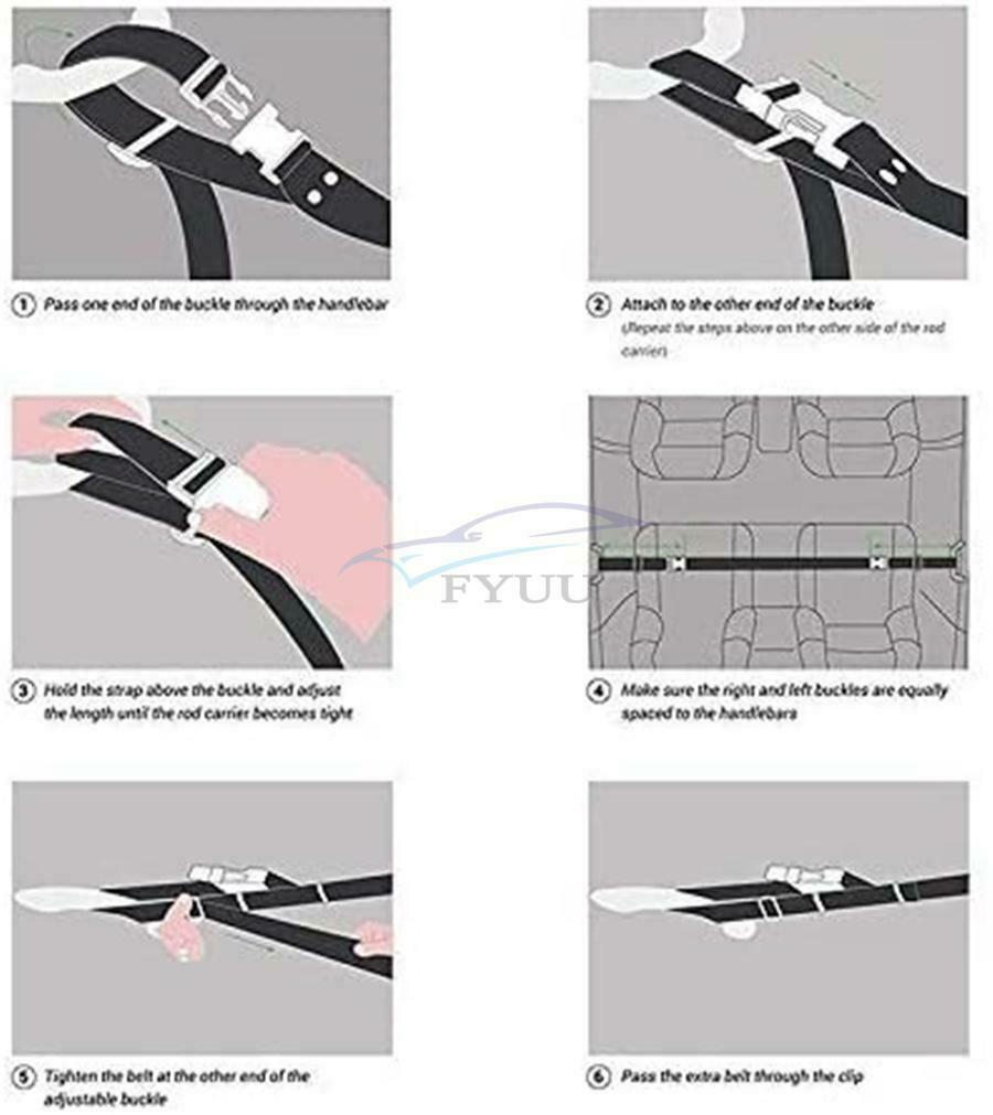 1 Set/ 2PCS 78-120CM Car SUV Truck Nylon Fishing Rod Fixing Belt Adjustable