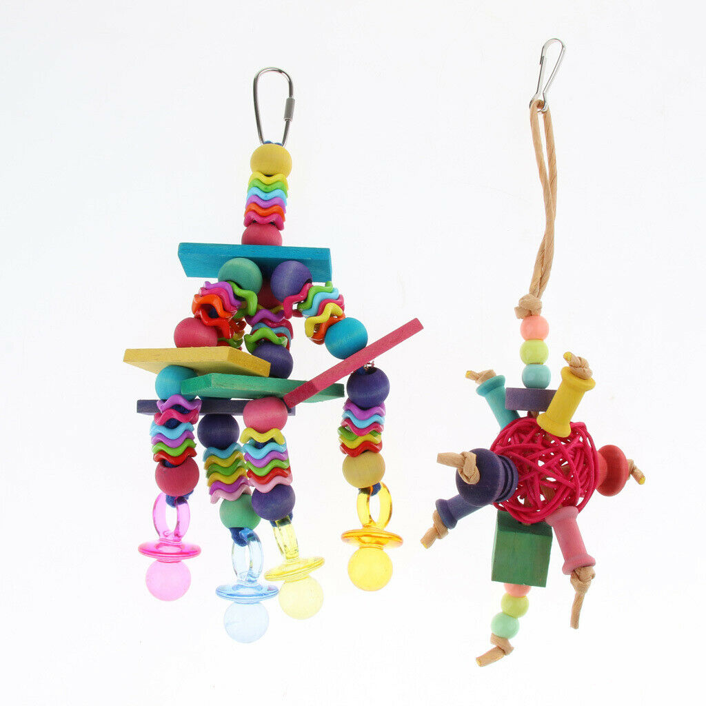 6pcs Parrot Chewing Swing Toys Rattan Ball String Cage Hanging Toys