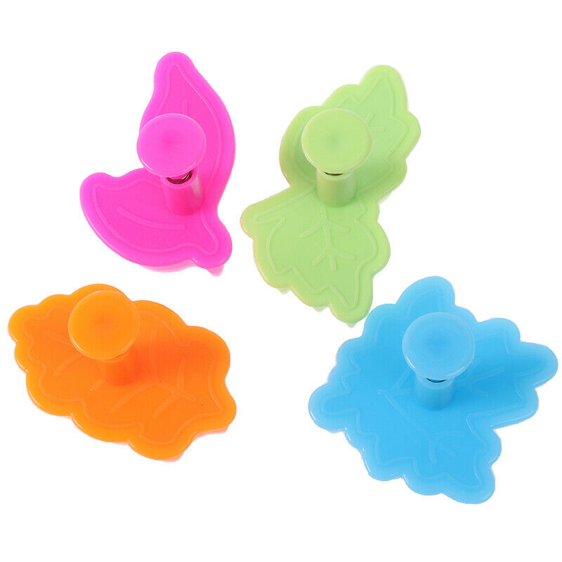 4Pcs/set Cookie Cutter Kit DIY Fall Maple Leaf Cake Mold Flower Plungers .l8