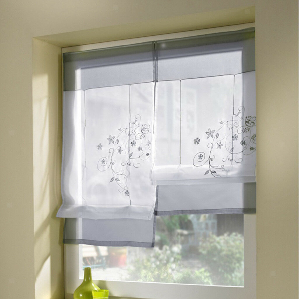 Rod Pocket Window Curtain Sheer Voile Bedroom Kitchen Balcony 60x120cm Grey
