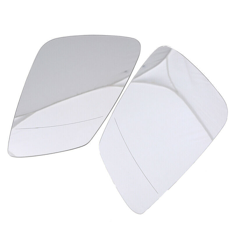 Pair Rear View Mirror Glass Heated White For BMW F10 E60 E61 LCL 528i 550i 520i