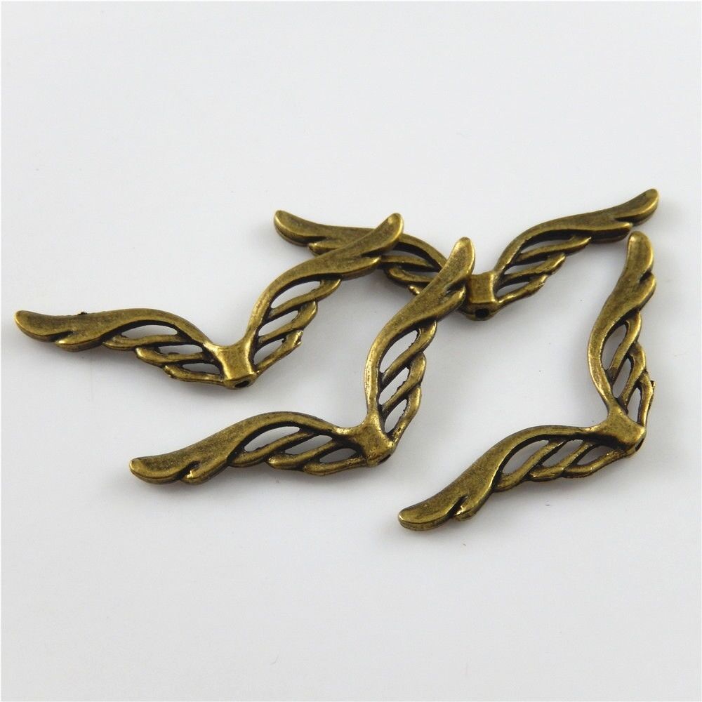 Antiqued Bronze Color Fly Wing Shaped Jewelry Findings Pendants Charms 50pcs