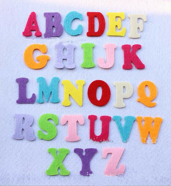 26pcs letters（A-Z）Mixed Colors Felt Cardmaking Appliques decoration DIY 40mm