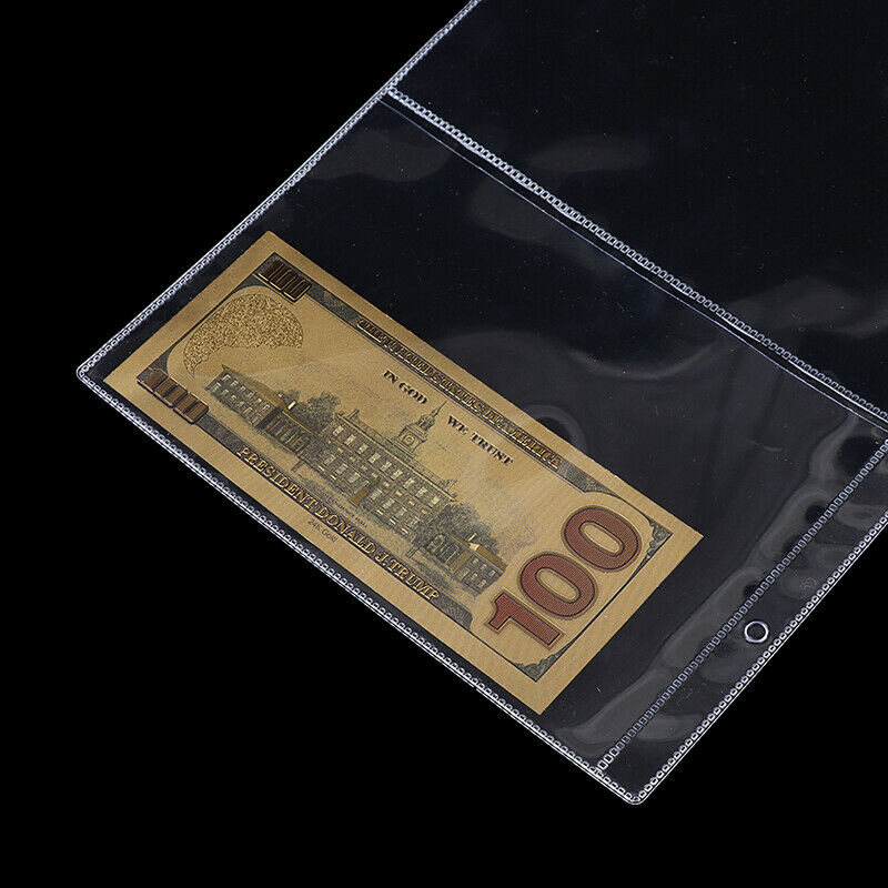 5pcs 2Pockets Per Page Clear Paper Money Album Banknote Stamp Badges Coll.l8