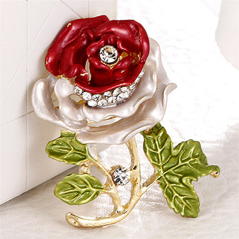 Enamel Flower Rhinestone Crystal Brooch Pin Wedding Bridal Bouquet Pin Je.l8
