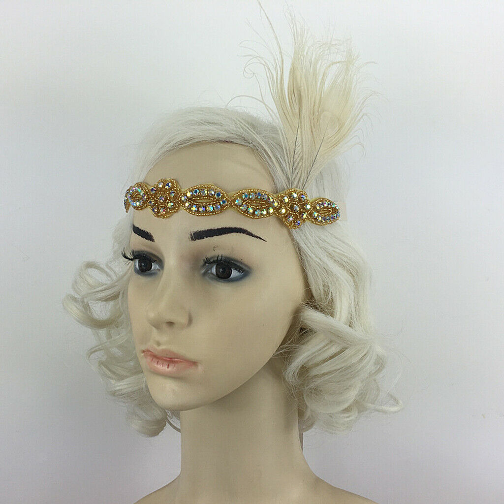 Wedding Jewelry Bridal Hair Accessory Rhinestone Feather Hair Hoop Headband