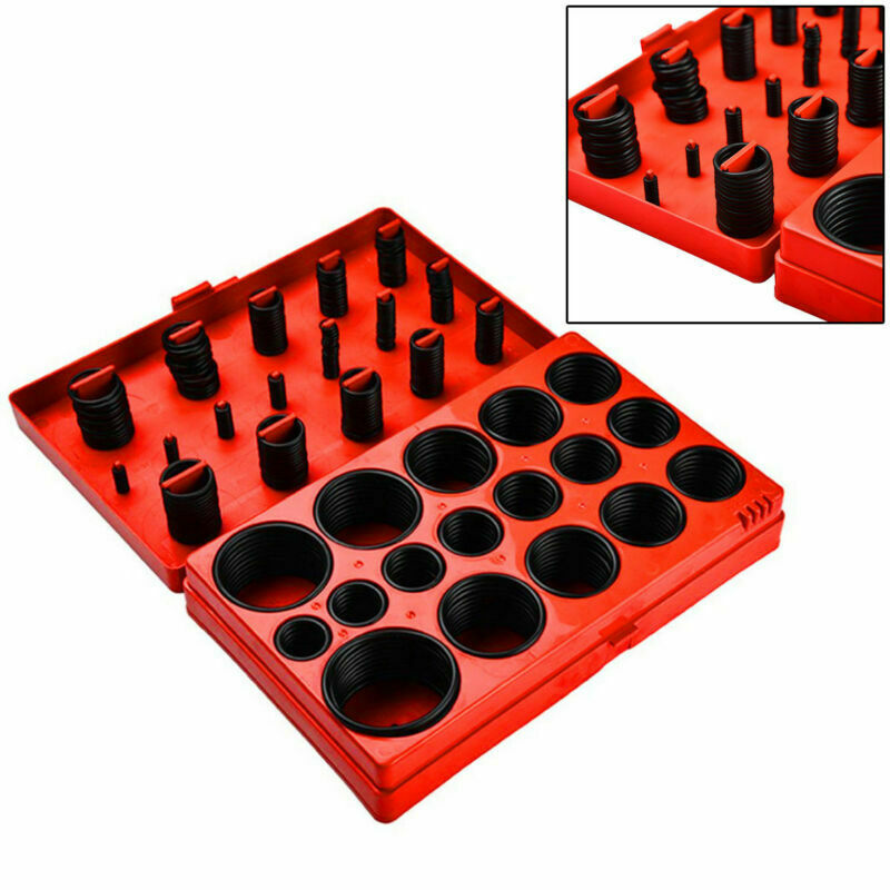 407pcs O-Ring Rubber Assortment SAE Kit Hydraulics Air Gas  Automotive Equipment
