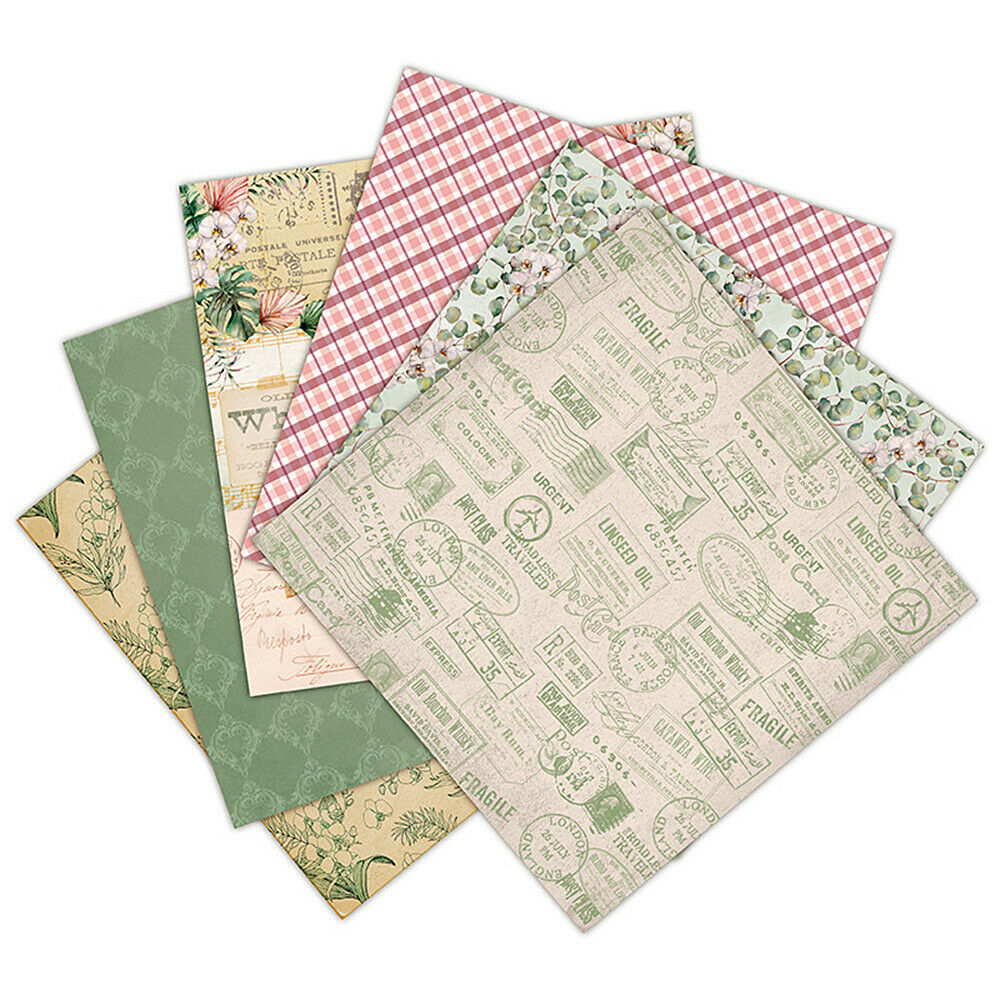 12PCS Paper Pad Flower Turtle Leaf Scrapbooking Album Card Junk Journal Art DIY