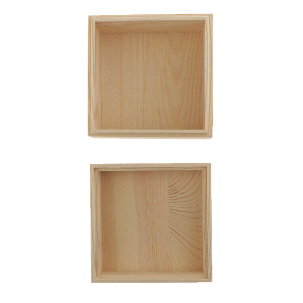 Natural Solid Wood Jewelry Box Keepsake Treasure Case Gift Box with Lid