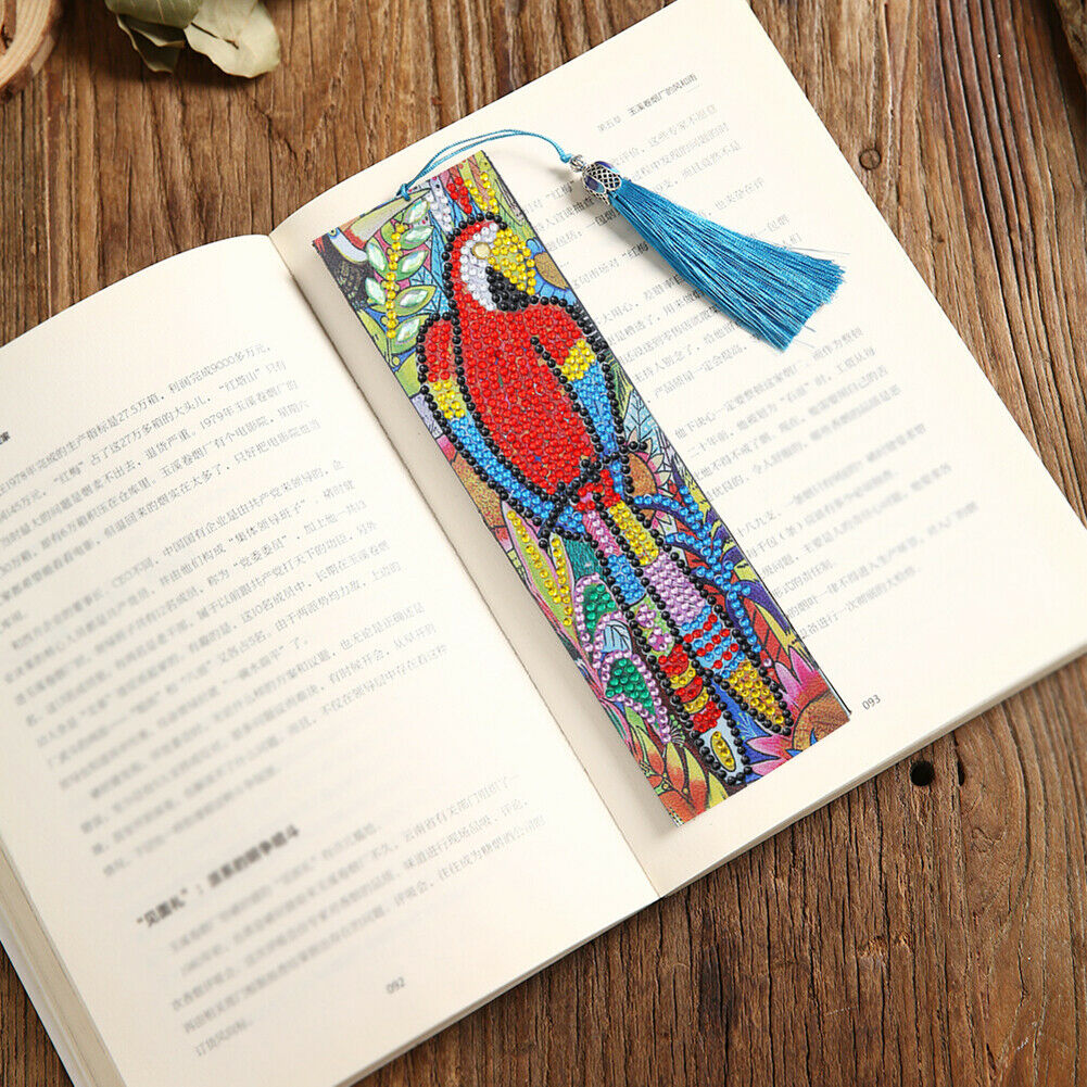 Tassel Leather Special Shaped DIY Diamond Painting Bookmark Art Handicraft  @