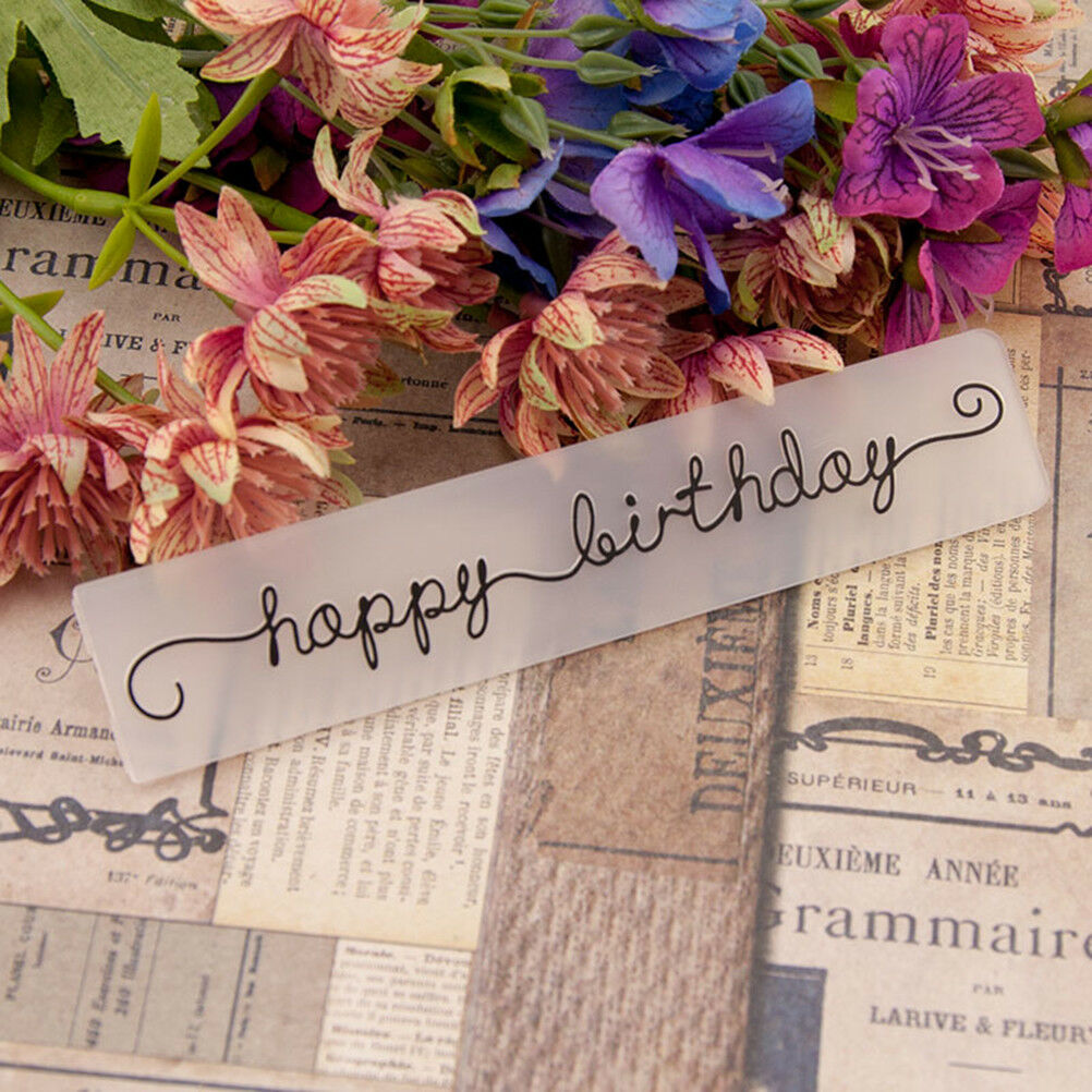 happy birthday Embossing folders Plastic Embossing Folder For Scrapbook ca.l8