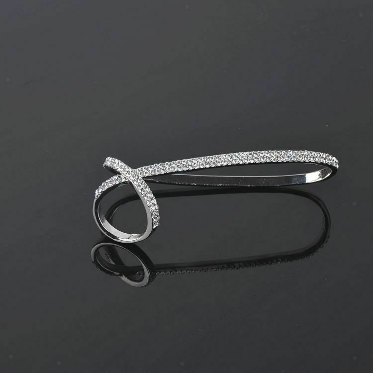 Hand Cuff Palm Bracelet Ring Crystal Zircon Bangle Bridal Flowergirl Jewelry