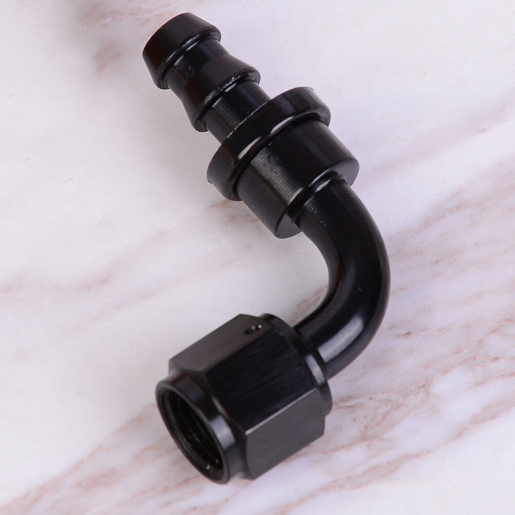 Black AN6 AN-6 90 degree push lock oil/fuel/gas line fittings hose adaptefwJ Kt