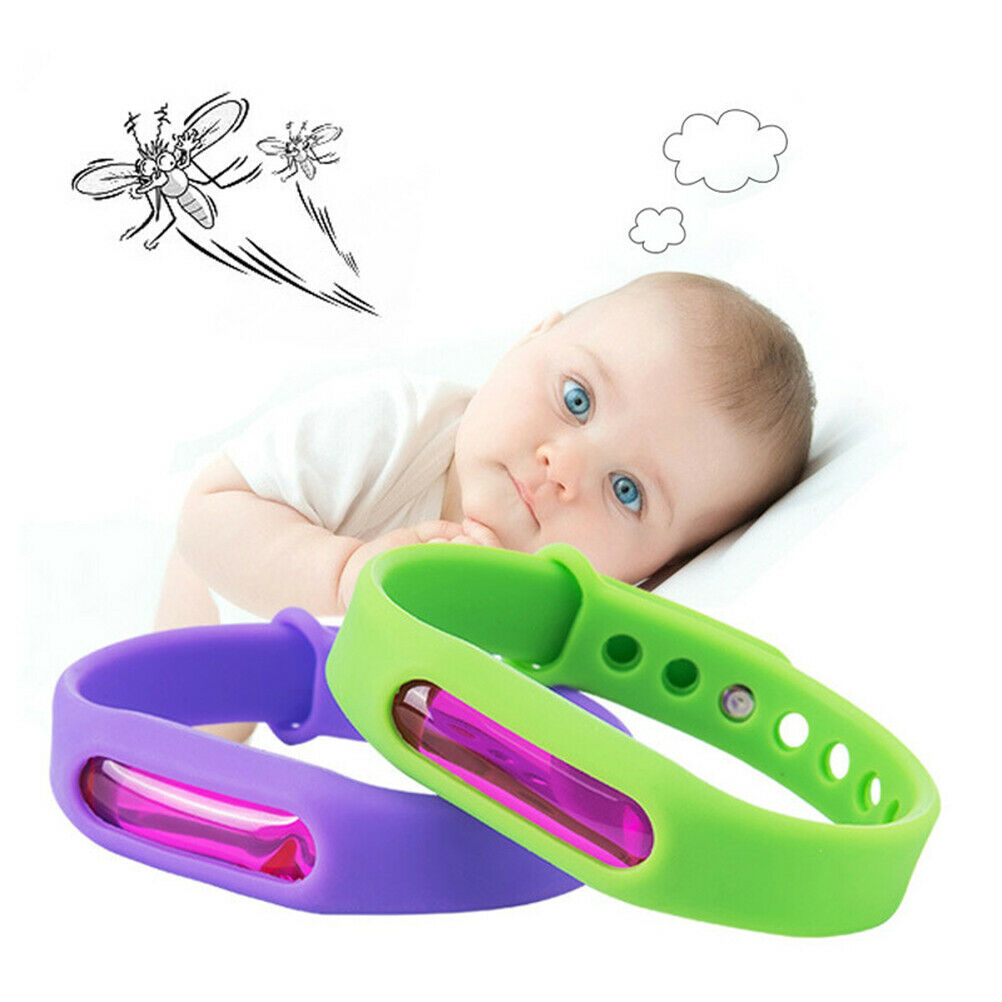 5pcs Anti Mosquito Insect & Bug Repellent Bracelet Bands Silicone Wristband g NC