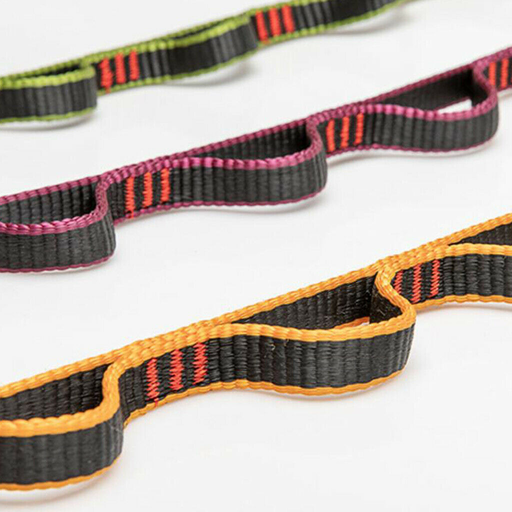 16mm Sewn Loop Daisy Chain Webbing Sling For Rock Climbing Harness Yellow