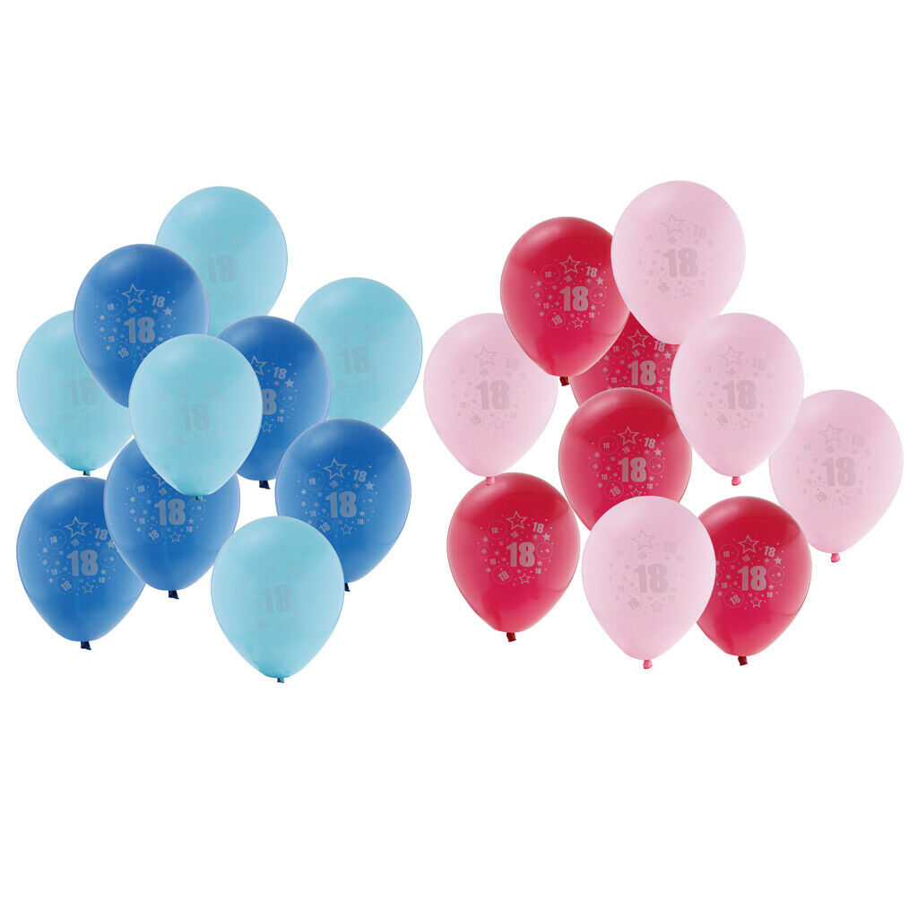 10pcs Age 18 Latex Balloon Happy Birthday Anniversary Balloon Decor Blue