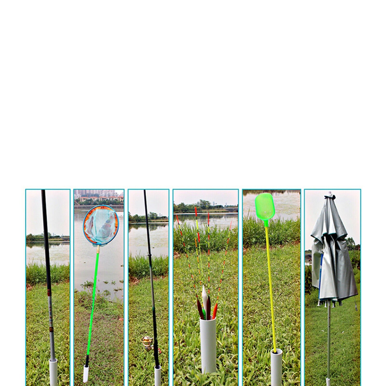 Fishing Rod Pole Holder Insert Ground Reinforced PVC Detachable Fishing