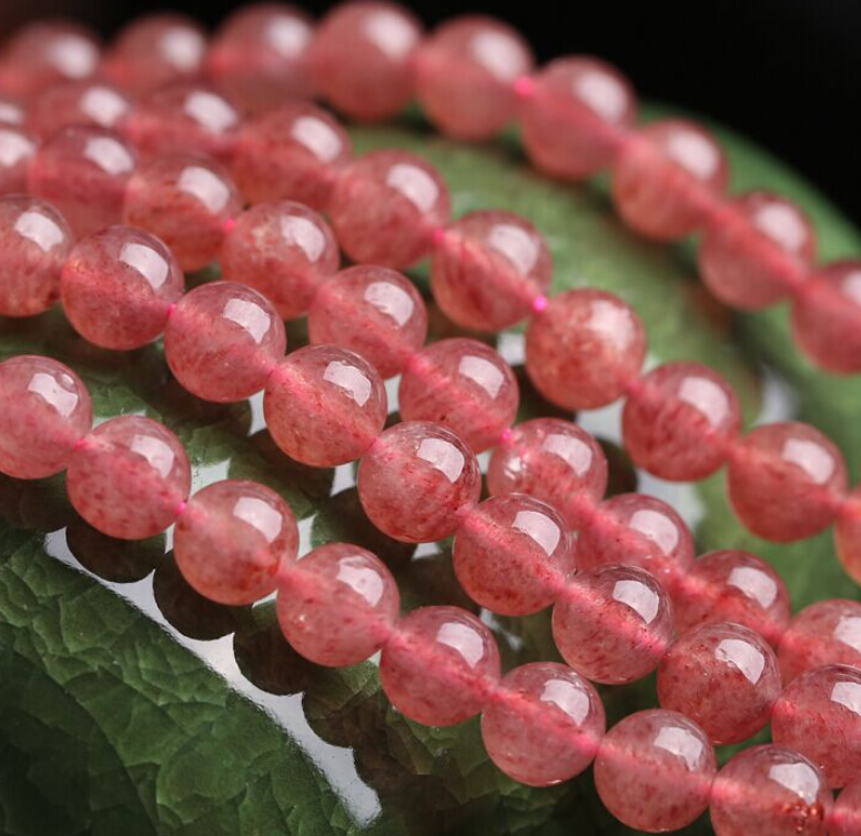 8mm natural strawberry crystal beads scattered beads  diy+A+