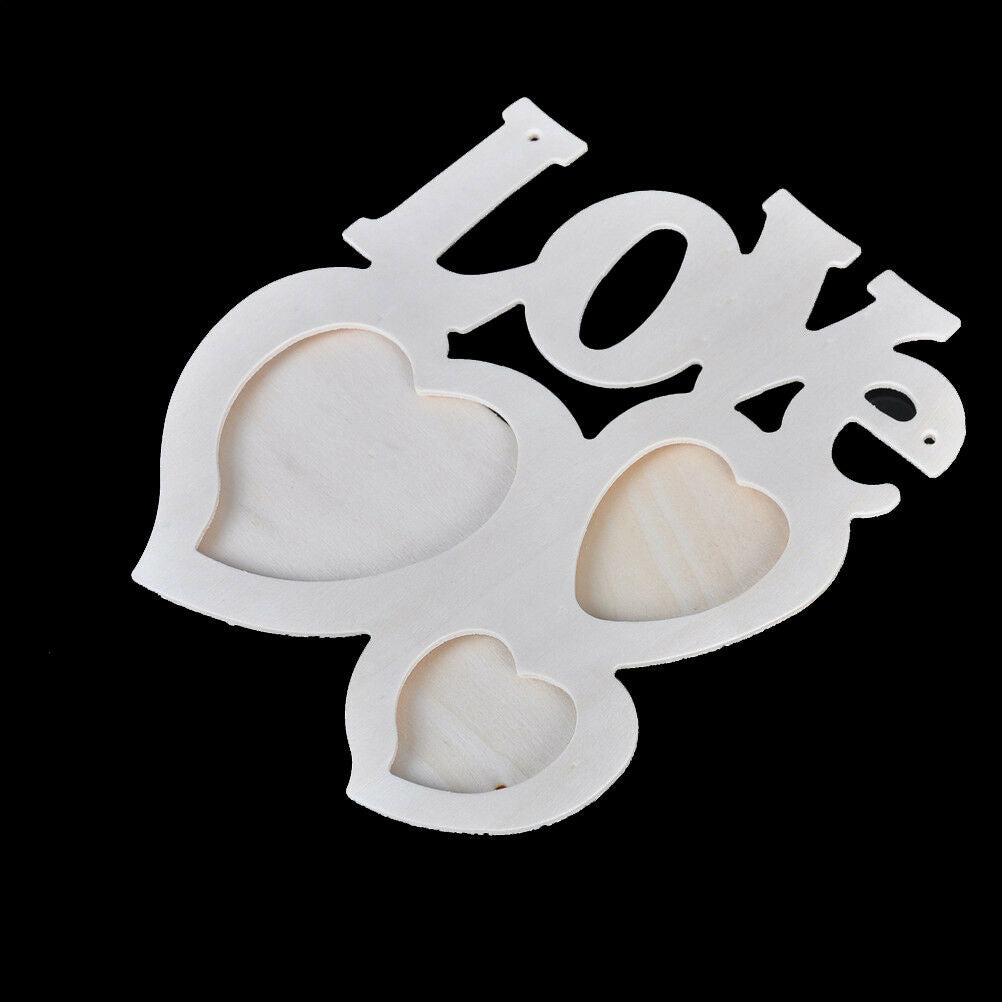 Lovely Wooden Hollow Love Photo Picture Frame Home Decor Art DIY Craft Gi.l8