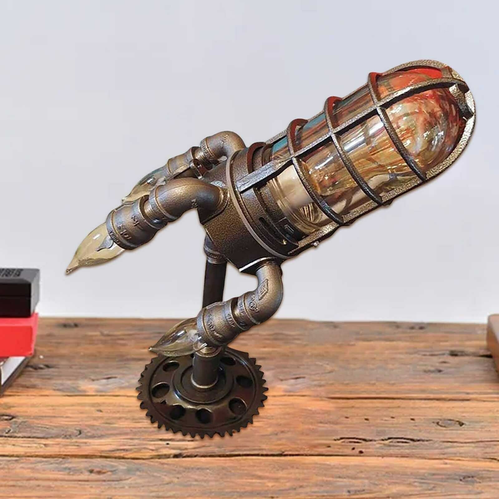 Creative Rocket Night Light Industrial LED Desk Lamp Living Room Ornament