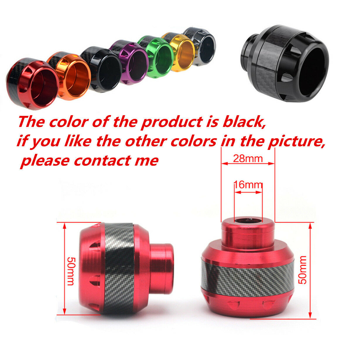 1 Pcs Black & Carbon Fiber Motorcycle Front Fork Frame Sliders Crash Protection
