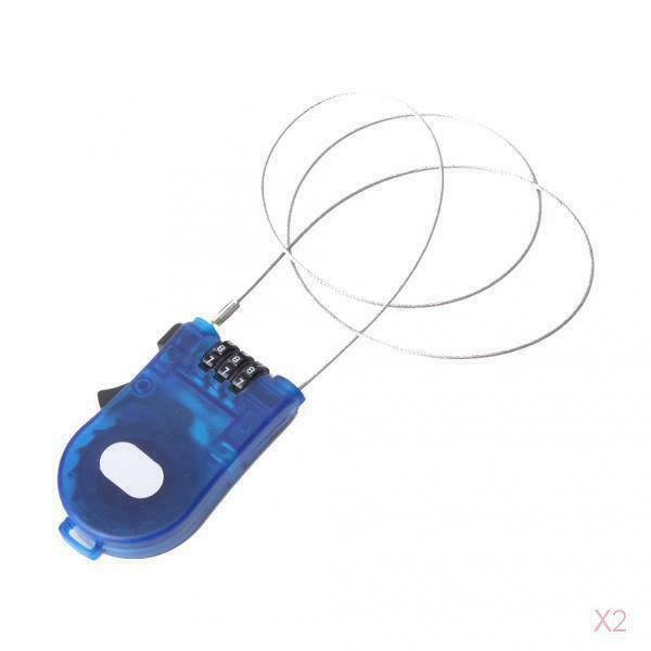 2x Digital  Bike Bicycle Luggage Combination Cable Lock 36 Inch Blue