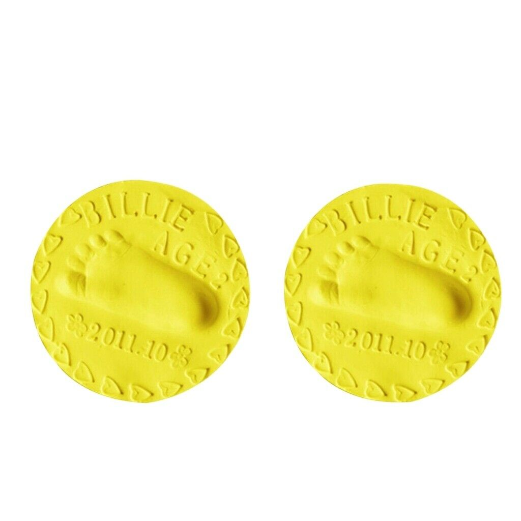 Bag of 2 Air Drying Clay For Babies Hand Print and Foot Print Casting Kit Yellow