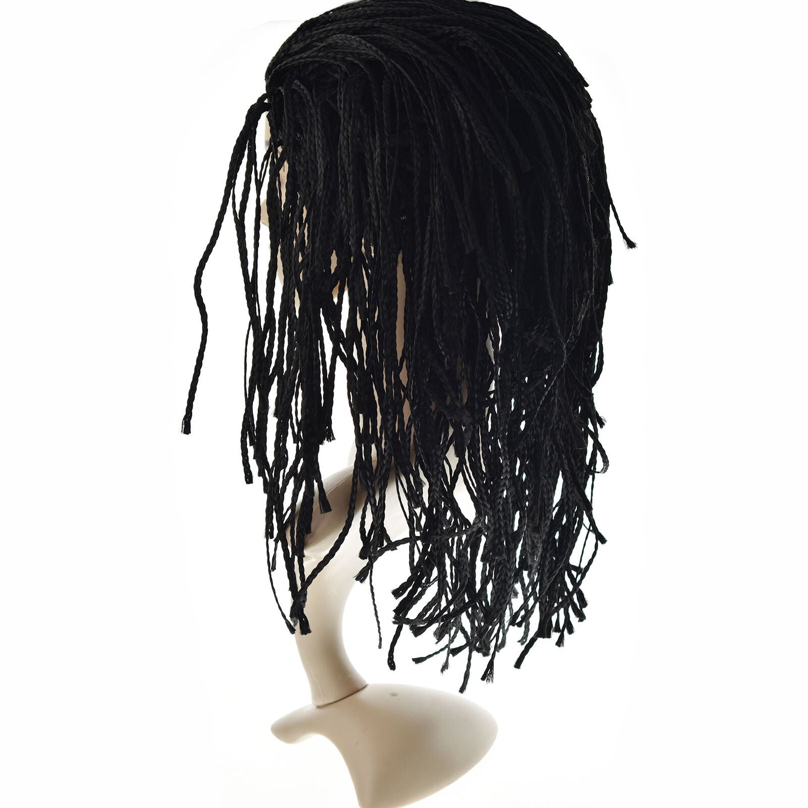Black Braided Wig Women Box Braids Curly Braided Twisted Synthetic Full Wigs